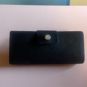 Satin Formal Black Clutch with Bling! 👛